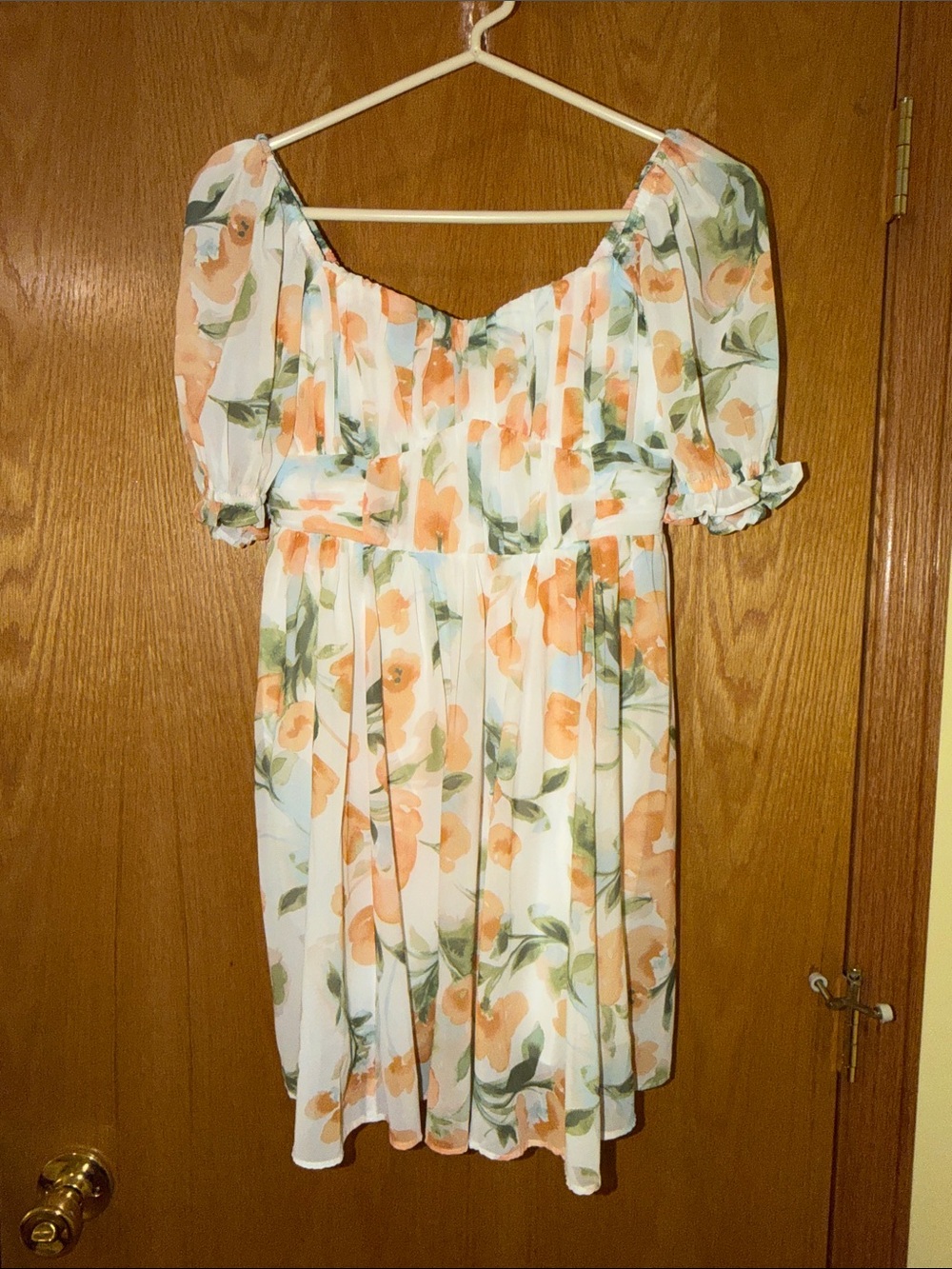 Abercrombie & Fitch Puff-Sleeve Midi Dress